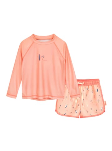 Playshoes 2-częściowy zestaw kąpielowy "Surfboard Palms" w kolorze pomarańczowym