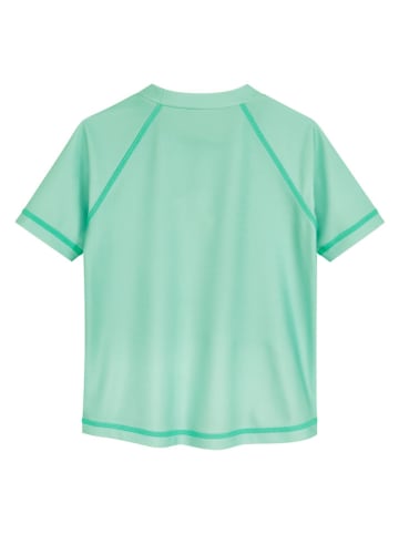 Playshoes Badeshirt "Surfbrett Palme" in Hellgrün