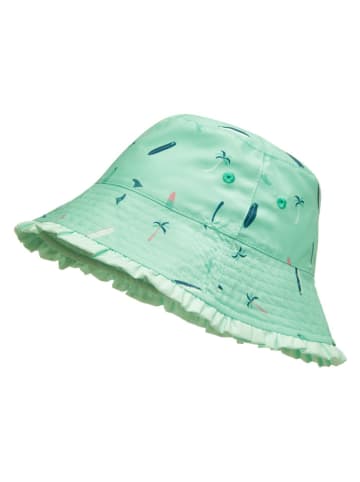 Playshoes Omkeerbare zonnehoed "Surfbrett Palme" mintgroen
