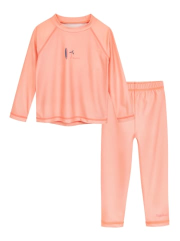 Playshoes 2-delige zwemoutfit "Surfbrett Palmen" oranje