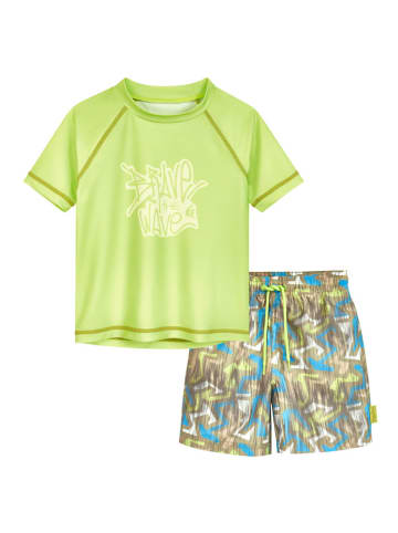 Playshoes 2tlg. Badeoutfit "Wave" in Grün