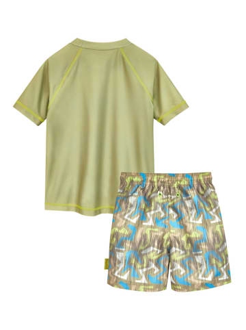 Playshoes 2-delige zwemoutfit "Wave" groen