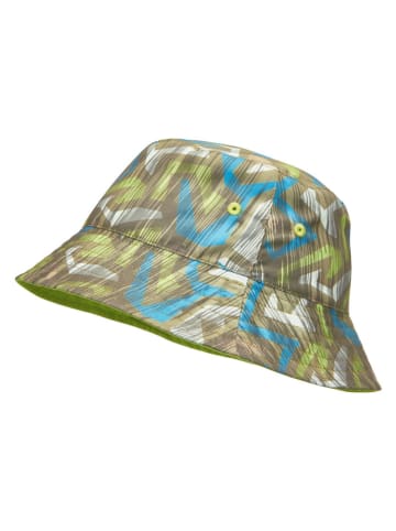 Playshoes Omkeerbare zonnehoed "Wave" kaki/groen