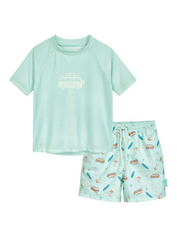 Playshoes 2-delige zwemoutfit "Surf-Bus" mintgroen