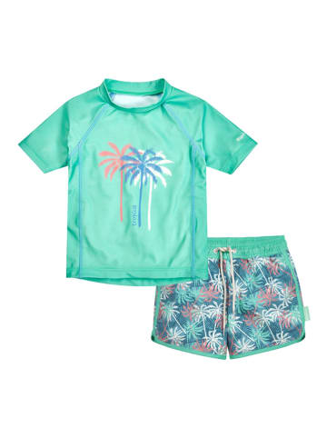 Playshoes 2tlg. Badeoutfit "Palmen" in Grün/ Blau