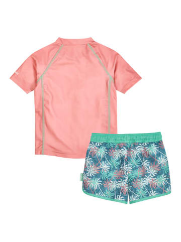 Playshoes 2tlg. Badeoutfit "Palmen" in Orange/ Grün/ Blau