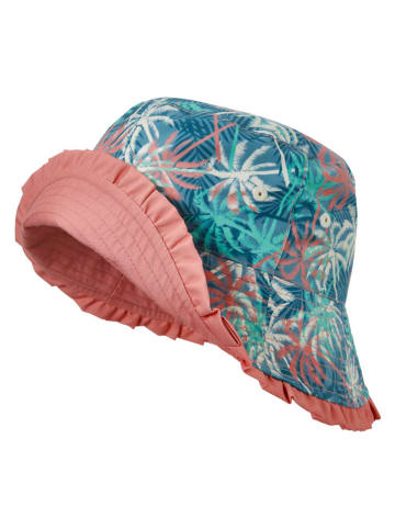 Playshoes Omkeerbare zonnehoed "Palmen" lichtroze/blauw