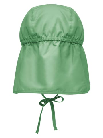 Playshoes Czapka w kolorze zielonym z osłoną karku