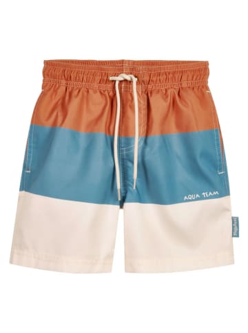 Playshoes Zwemshort "Color Block" blauw/oranje/crème