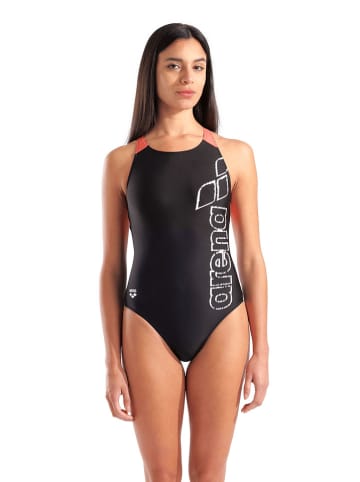 Arena Badeanzug in Schwarz/ Orange