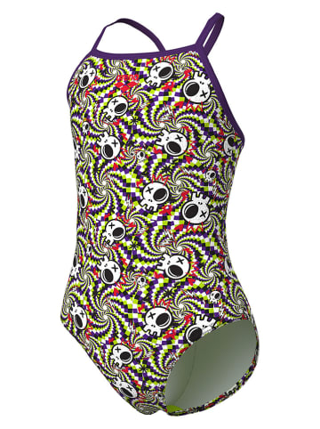Arena Badeanzug in Weiß/ Lila/ Grün