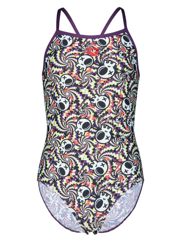 Arena Strój kąpielowy w kolorze biało-fioletowo-zielonym