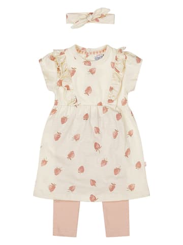 Dirkje 3-delige  outfit crème/lichtroze