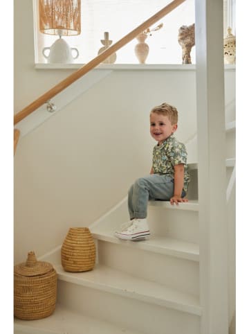 Dirkje Hemd in Khaki/ Blau/ Gelb