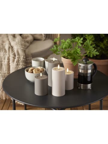 STAR Trading 2er-Set: LED-Stumpenkerzen in Beige - (H)17,5 x Ø 7,5 cm