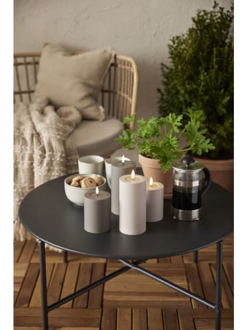 STAR Trading 2er-Set: LED-Stumpenkerzen in Grau - (H)12,5 x Ø 7,5 cm