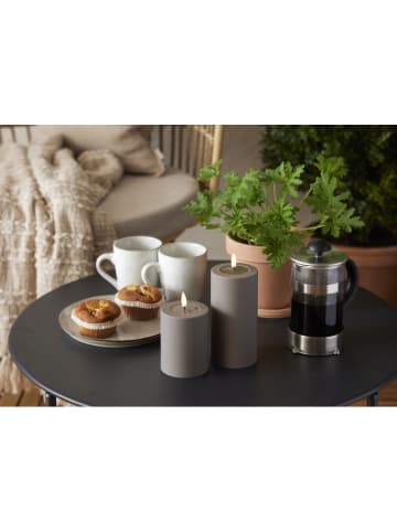 STAR Trading Świece LED (2 szt.) w kolorze szarym - wys. 17,5 x Ø 7,5 cm