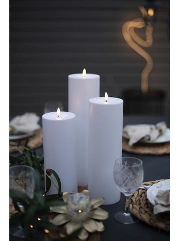 STAR Trading Świeca LED "Rak" w kolorze białym - wys. 37,5 x Ø 10 cm