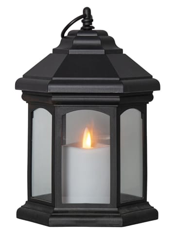 STAR Trading LED-Laterne "Linta" in Schwarz - (H)26 x Ø 17 cm