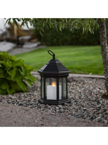 STAR Trading Lampion LED "Linta" w kolorze czarnym - wys. 26 x Ø 17 cm