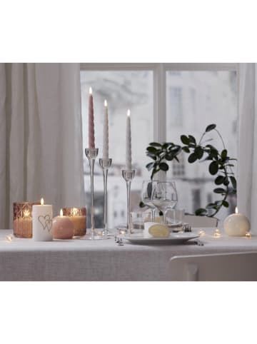 STAR Trading LED-Kerze "Flamme Heart" in Weiß - (H)14 x Ø 7 cm