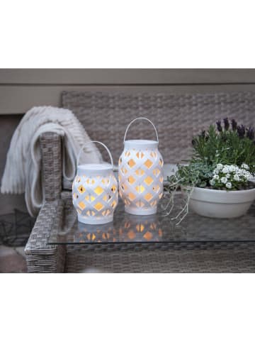 STAR Trading LED-Laterne "Flame Lantern" in Weiß - (H)16 cm