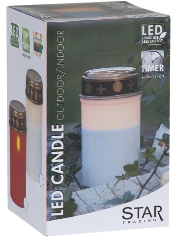 STAR Trading 4-delig set: ledgrafkaarsen "Serene" wit/goudkleurig - (H)12 x Ø 7 cm