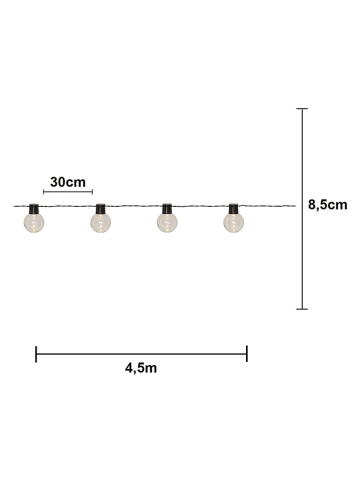 STAR Trading LED-Lichterkette "Partaj" in Warmweiß - (L)450 cm