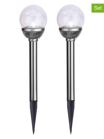 STAR Trading 2er-Set: LED-Solar-Gartenstecker "Roma"  - (H)27 cm