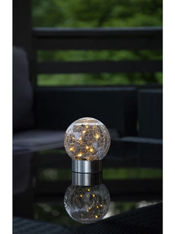 STAR Trading LED-Solar-Gartenstecker "Glory" in Silber/ Transparent - (H)35 cm