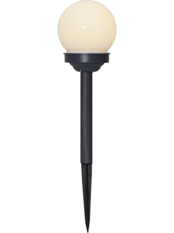 STAR Trading 4er-Set: LED-Solar-Gartenstecker "Globus" in Schwarz/ Weiß - (H)27 cm