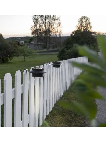 STAR Trading LED-Solar-Wandleuchte "Fency" in Schwarz - (B)12 x (H)6 cm