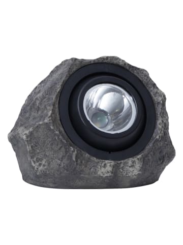 STAR Trading LED-Solarleuchte "Rocky" in Grau - (B)20 x (H)16 cm