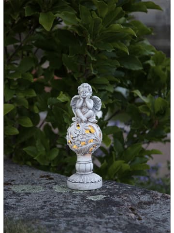 STAR Trading LED-Solar-Dekofigur "Angel" in Grau - (H)27 cm
