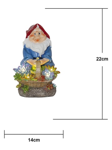 STAR Trading LED-Solar-Dekoleuchte "Gnomy" in Bunt - (H)22 x Ø 14 cm
