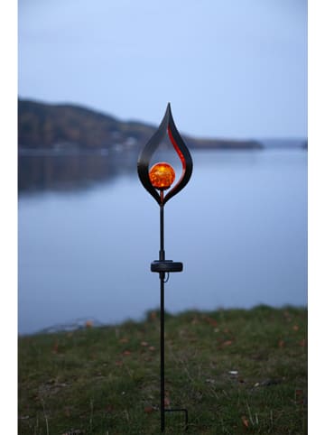 STAR Trading LED-Solar-Gartenstecker "Melilla" in Schwarz/ Orange - (H)70 cm