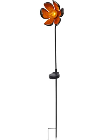 STAR Trading LED-Solar-Gartenstecker "Melilla" in Schwarz/ Orange - (H)84 cm