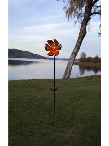 STAR Trading LED-Solar-Gartenstecker "Melilla" in Schwarz/ Orange - (H)84 cm