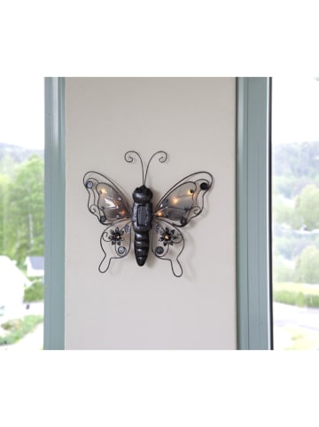 STAR Trading Decoratief ledsolarfiguur "Butterfly" zwart - (H)34 cm