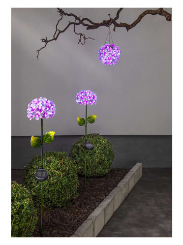 STAR Trading LED-Solar-Gartenstecker "Hortensia" in Violett - (H)77 cm