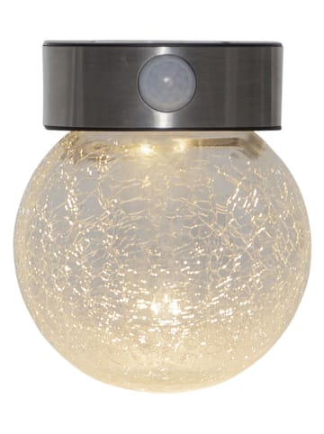 STAR Trading LED-Solar-Wandleuchte "Glory" in Silber - (H)14,5 x Ø 12 cm