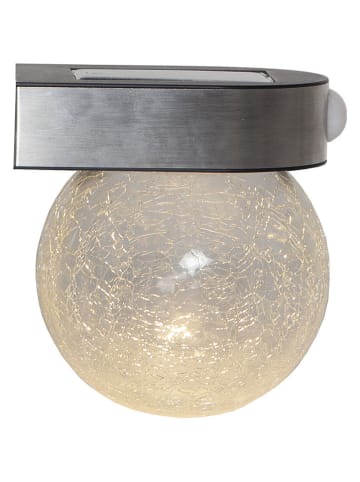 STAR Trading Solarna lampa ścienna LED "Glory" w kolorze srebrnym - wys. 14,5 x Ø 12 cm