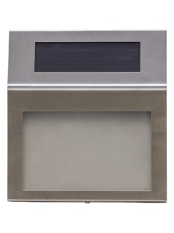 STAR Trading Ledsolarwandlamp "Wally" zilverkleurig - (B)18 x (H)20 cm