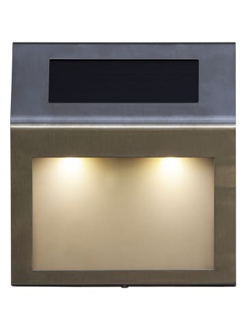 STAR Trading Ledsolarwandlamp "Wally" zilverkleurig - (B)18 x (H)20 cm