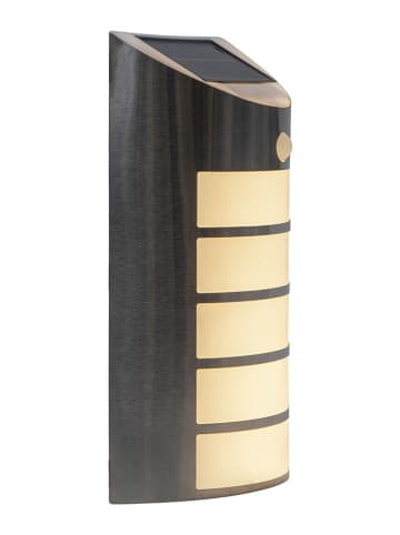 STAR Trading Roestvrijstalen ledsolarwandlamp "Wally" - (B)16 x (H)26,5 cm