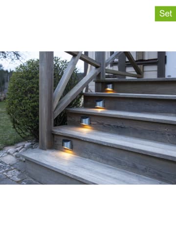 STAR Trading 2er-Set: LED-Solar-Edelstahl-Wandleuchten "Marbella" - (B)18 x (H)10 cm