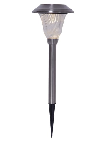 STAR Trading LED-Solar-Gartenstecker "Barcelona" in Silber - (H)41 x Ø 17 cm
