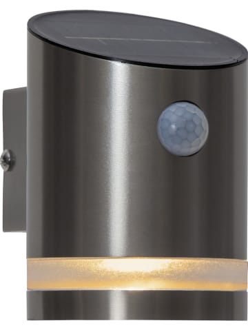 STAR Trading Roestvrijstalen ledsolarwandlamp "Venicini" - (B)8,5 x (H)12,5 cm