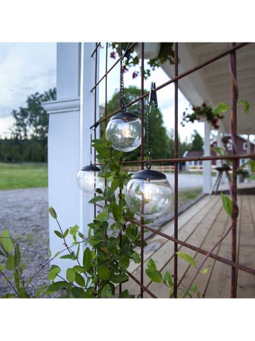 STAR Trading 3er-Set: LED-Solar-Kugeln "Globe" in Schwarz - (H)29 x Ø 10 cm