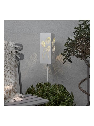 STAR Trading Solarna lampa ogrodowa LED "Albaleaf" w kolorze białym - wys. 90 cm